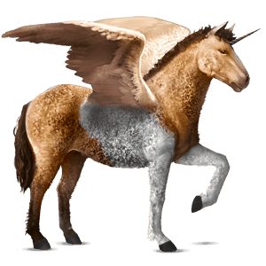 winged riding unicorn liver chestnut