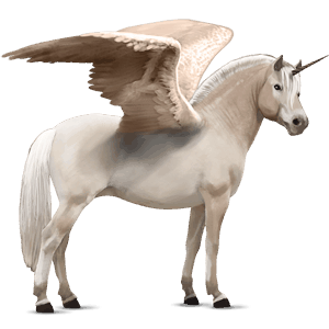 winged unicorn pony  fleabitten gray