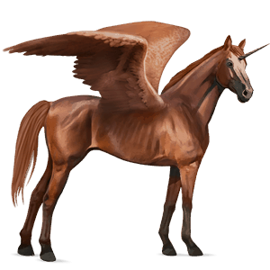 winged riding unicorn morgan chestnut