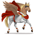 winged riding unicorn purebred spanish horse palomino