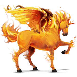 winged unicorn pony  fire element