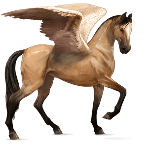 riding pegasus thoroughbred light gray