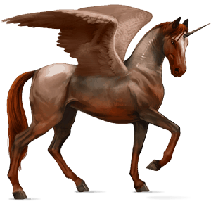 winged riding unicorn quarter horse strawberry roan