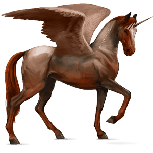 winged riding unicorn akhal-teke strawberry roan