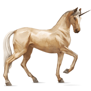 riding unicorn quarter horse palomino