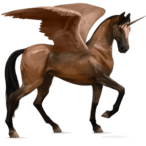 winged riding unicorn standardbred black