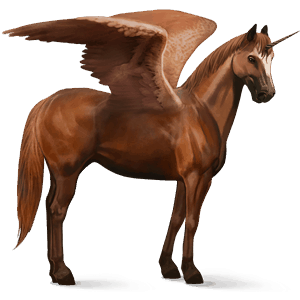 winged riding unicorn thoroughbred chestnut