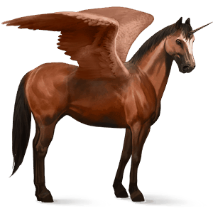 winged riding unicorn quarter horse dun