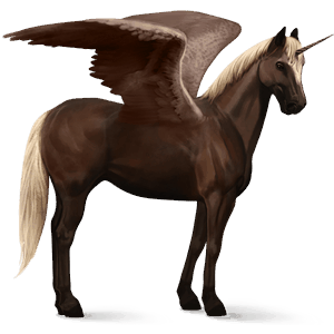 winged riding unicorn flaxen liver chestnut 