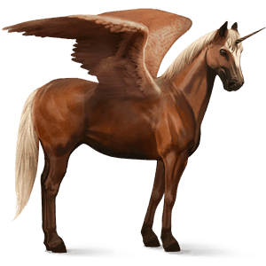 winged riding unicorn arabian horse flaxen chestnut 