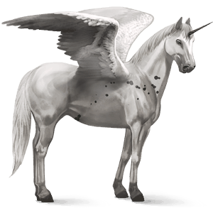 winged riding unicorn thoroughbred cremello