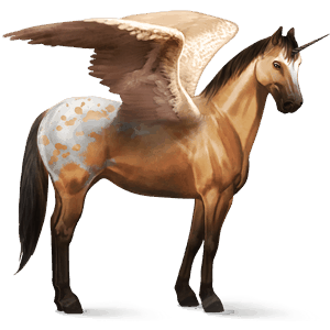 winged riding unicorn thoroughbred chestnut
