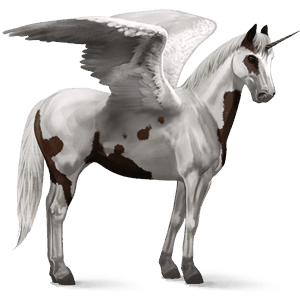 winged riding unicorn liver chestnut tovero