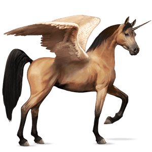 winged riding unicorn arabian horse flaxen liver chestnut 