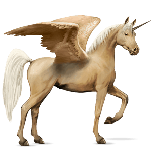 winged riding unicorn light gray