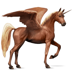 winged riding unicorn arabian horse flaxen chestnut 