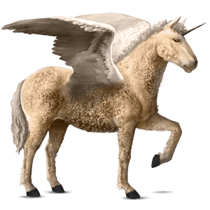 winged riding unicorn light gray