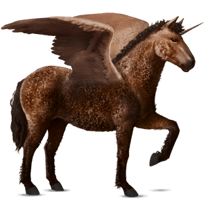 winged riding unicorn curly liver chestnut