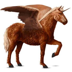 winged riding unicorn peruvian paso chestnut