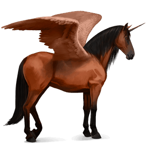 winged riding unicorn thoroughbred cherry bay