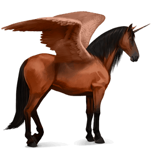 winged riding unicorn cherry bay tobiano