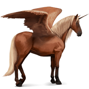 winged riding unicorn bay