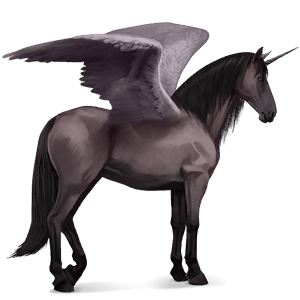 winged riding unicorn purebred spanish horse cherry bay