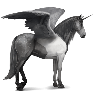winged riding unicorn lipizzan dapple gray