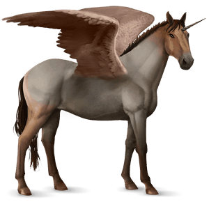 winged riding unicorn knabstrupper roan