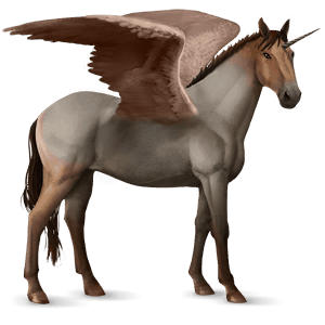 winged riding unicorn vanner dapple gray tobiano