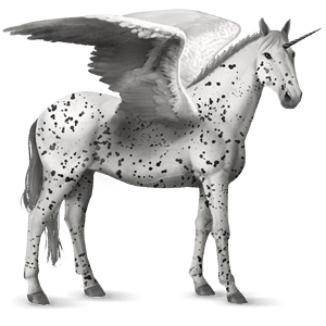 winged riding unicorn cremello
