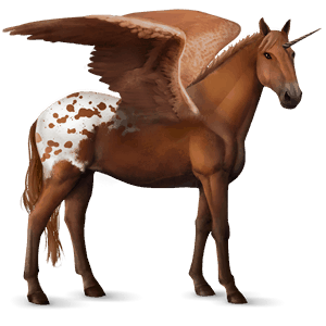 winged riding unicorn arabian horse flaxen liver chestnut 