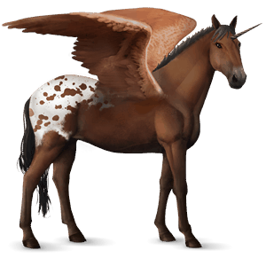 winged riding unicorn thoroughbred chestnut