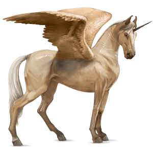 winged riding unicorn marwari palomino