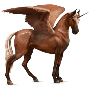 winged riding unicorn flaxen chestnut 
