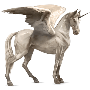 winged riding unicorn marwari cremello