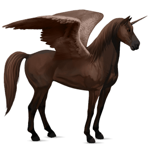 winged riding unicorn mustang liver chestnut