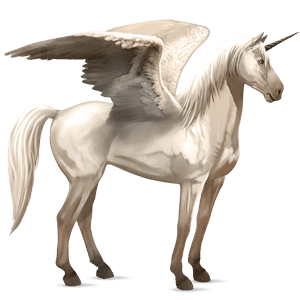 winged riding unicorn mustang cremello
