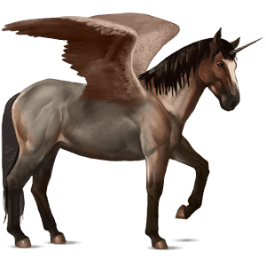 winged riding unicorn nokota roan