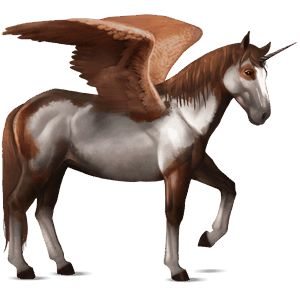winged riding unicorn lusitano chestnut