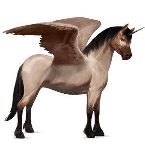 winged unicorn pony  connemara roan
