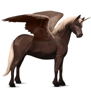 winged unicorn pony  belgian riding pony flaxen liver chestnut 