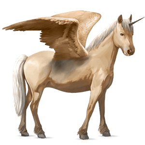 winged unicorn pony  connemara cremello