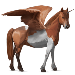 winged unicorn pony  kerry bog chestnut tobiano