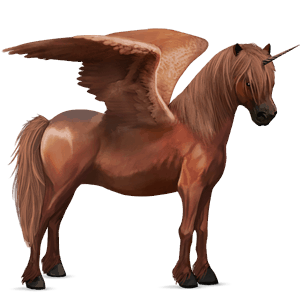 winged unicorn pony  chestnut