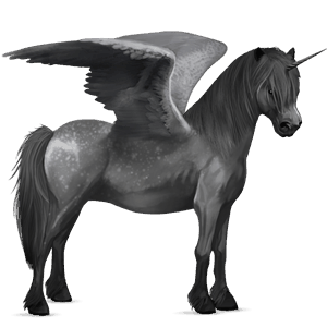 winged unicorn pony  dapple gray