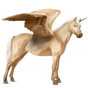 winged unicorn pony  flaxen chestnut 