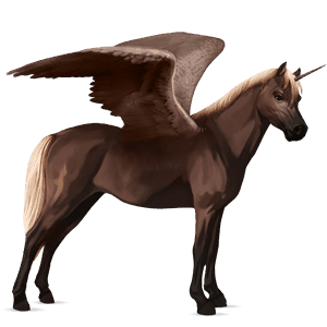winged unicorn pony  belgian riding pony flaxen liver chestnut 