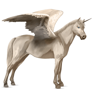 winged unicorn pony  cremello