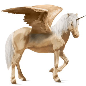 winged riding unicorn palomino